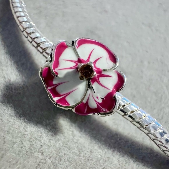 Hibiscus Flower Charm‎ fits PANDORA - Picture 1 of 12